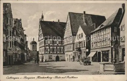 Oettingen Hindenburg-Platz mit Rathaus / Oettingen i.Bay. /Donau-Ries LKR