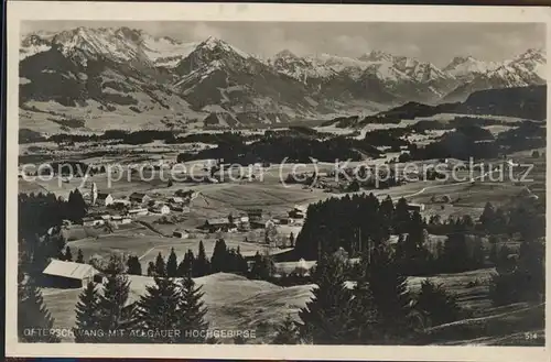Ofterschwang Panorama mit Alpen Kat. Ofterschwang