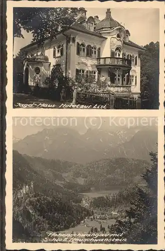 Hohenschwangau Schloss Neuschwanstein Jagd Haus Hotel zur List Kat. Schwangau