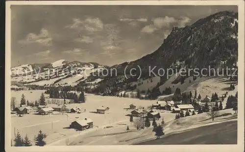 Unterjoch Panorama im Schnee Kat. Bad Hindelang