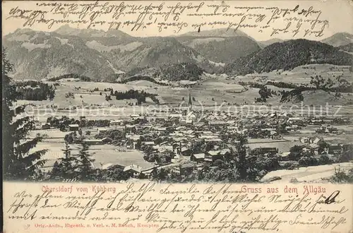 Oberstdorf Panorama vom Kuehberg Kat. Oberstdorf