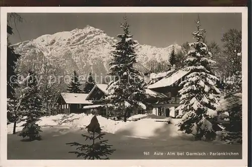 Garmisch Partenkirchen Aule Alm im Schnee Kat. Garmisch Partenkirchen