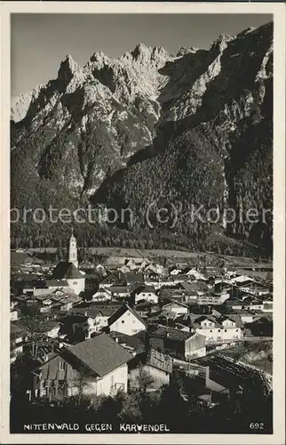 Mittenwald Bayern Panorama Karwendel Kat. Mittenwald