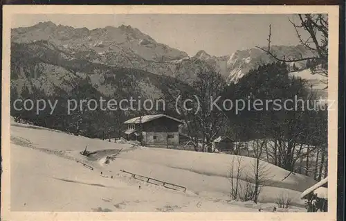 Garmisch Partenkirchen Forsthaus Graseck im Schnee Kat. Garmisch Partenkirchen