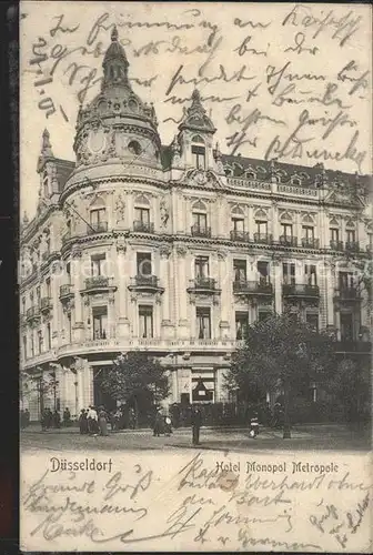 Duesseldorf Hotel Monopol Metropole Kat. Duesseldorf