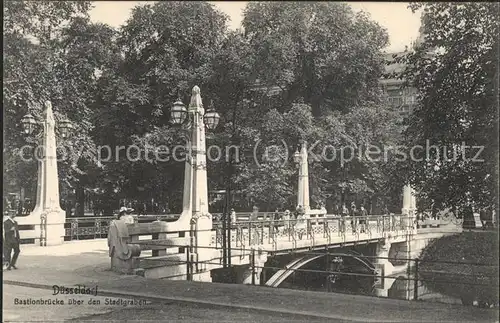 Duesseldorf Bastionsbruecke ueber Stadtgraben Kat. Duesseldorf