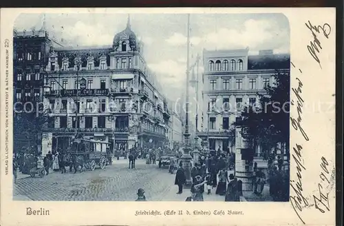 Berlin Friedrichstrasse Cafe Bauer Kat. Berlin