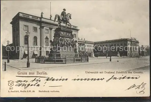 Berlin Universitaet mit Denkmal Friedrich des Grossen Kat. Berlin