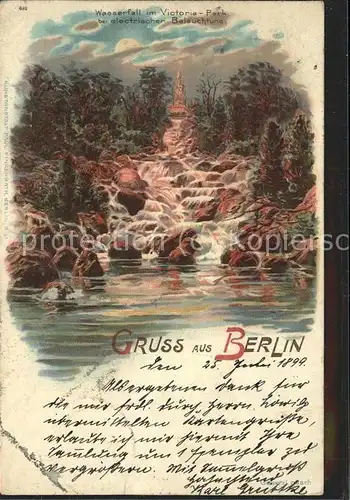 Berlin Wasserfall im Victoria Park Kat. Berlin