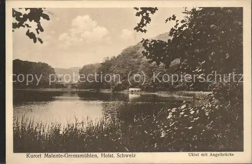 Malente Gremsmuehlen Uklei mit Angelbruecke Kat. Malente