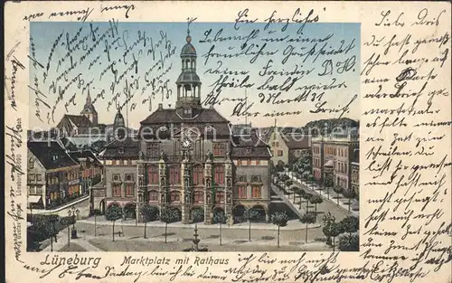 Lueneburg Marktplatz mit Rathaus Kat. Lueneburg