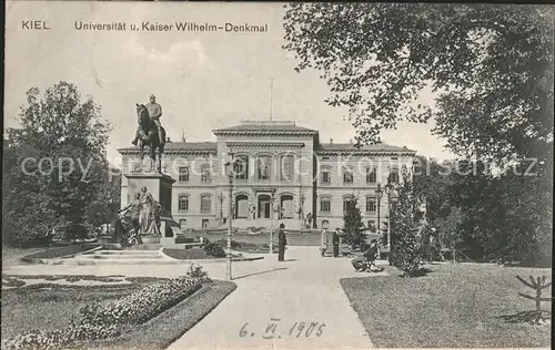 Kiel Universitaet und Kaiser Wilhelm Denkmal Kat. Kiel