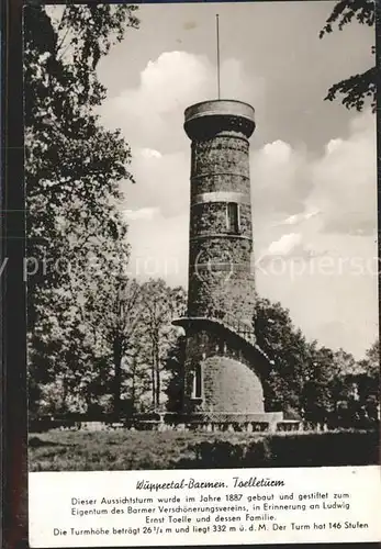 Barmen Wuppertal Toelleturm Kat. Wuppertal