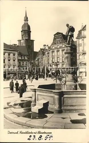 Dortmund Reinoldikirche mit Blaeserbrunnen Kat. Dortmund