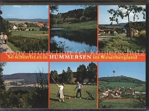 Hummersen Panorama Teilansichten Golfplatz Kat. Luegde