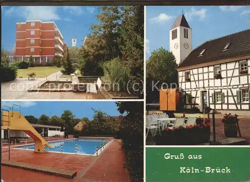 Brueck Koeln Hochhaus Schwimmbad Kirche Kat. Koeln