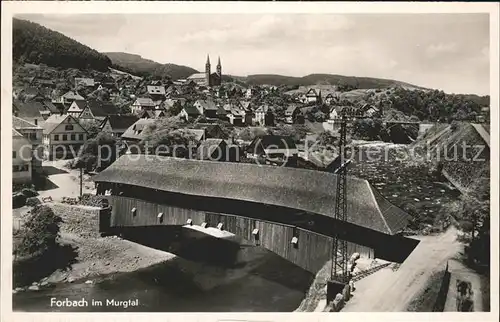 Forbach Baden Holzbruecke ueber die Murg Kat. Forbach