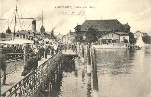 Konstanz Partie am Hafen mit Ladungssteg Kat. Konstanz