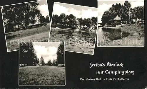 Gernsheim Freibad Kiesloch (mit sauberem Werbestempel) Kat. Gernsheim