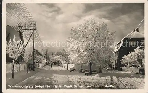 Dobel Schwarzwald Hauptstrasse im Winter Kat. Dobel