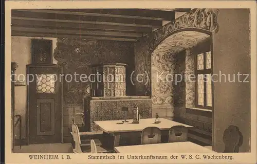 Weinheim Bergstrasse Stammtisch im Unterkunftsraum der W.S.C.Wachenburg Kat. Weinheim