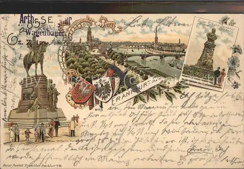 Frankfurt Main mit Kaiser Wilhelm Denkmal Kat. Frankfurt am Main
