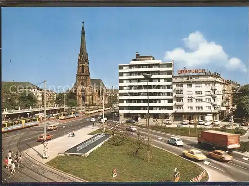 Karlsruhe Durlacher Tor mit Bernharduskirche Kat. Karlsruhe