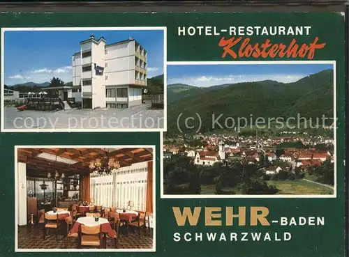 Wehr Hotel Restaurant Klosterhof Kat. Wehr