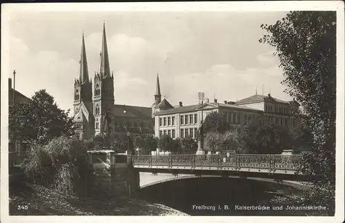 Freiburg Breisgau Kaiserbruecke und Johanniskirche Kat. Freiburg im Breisgau