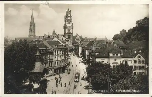 Freiburg Breisgau Schwabentor Strasse Muenster Kat. Freiburg im Breisgau