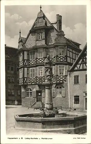 Heppenheim Bergstrasse Liebig Apotheke Marktbrunnen / Heppenheim (Bergstrasse) /Bergstrasse LKR