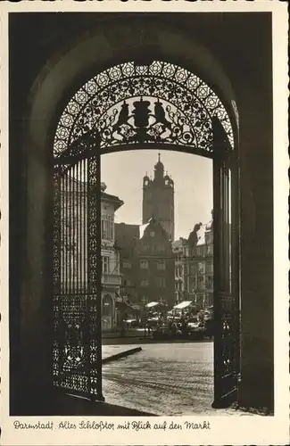 Darmstadt Altes Schlosstor mit Marktblick Kat. Darmstadt