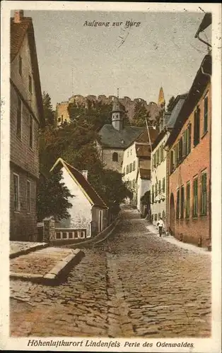 Lindenfels Odenwald Aufgang zur Burg Kat. Lindenfels