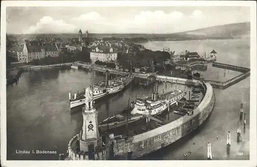 Lindau Bodensee Hafen Fliegeraufnahme Kat. Lindau (Bodensee)