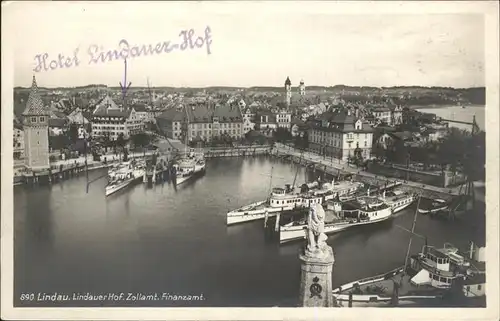 Lindau Bodensee Hafen Zoll und Finanzamt Lindauer Hof Kat. Lindau (Bodensee)