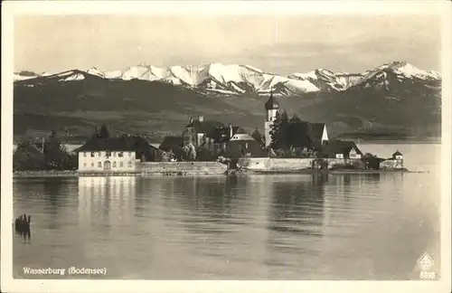 Wasserburg Bodensee mit Alpenpanorama Kat. Wasserburg (Bodensee)