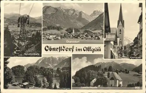 Oberstdorf Panorama Nebelhornhaus Kirchstrasse Freibergsee Loretto Kapelle Kat. Oberstdorf