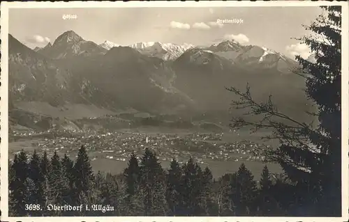 Oberstdorf mit Allgaeuer Alpen Kat. Oberstdorf