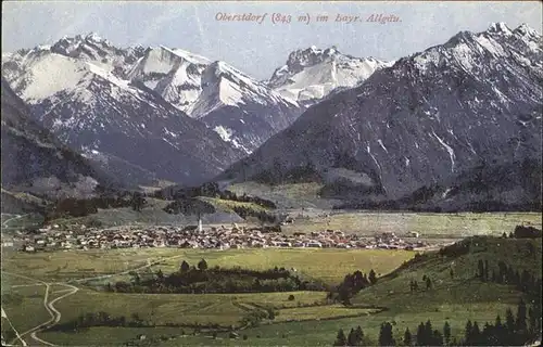 Oberstdorf mit Allgaeuer Alpen Kat. Oberstdorf