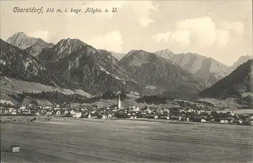 Oberstdorf mit Allgaeuer Alpen Kat. Oberstdorf