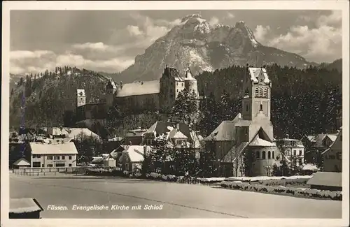 Fuessen Ev Kirche mit Schloss Kat. Fuessen