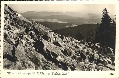 Neuschoenau Blick vom Lusengipfel ins Sudetenland Kat. Neuschoenau