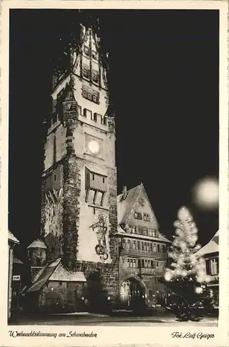 Freiburg Breisgau Schwabentor bei Nacht Kat. Freiburg im Breisgau