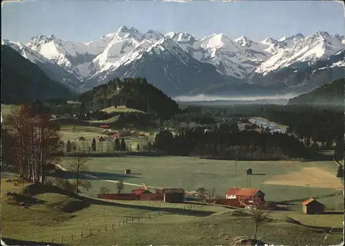 Sonthofen Oberallgaeu Oberes Illertal Blick vom Malerwinkel auf die Allgaeuer Alpen / Sonthofen /Oberallgaeu LKR