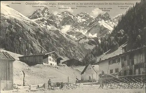 Einoedsbach mit Alpenpanorama Kat. Oberstdorf