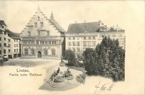 Lindau Bodensee Am Rathaus Brunnen Kat. Lindau (Bodensee)