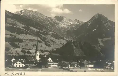 Fischen Allgaeu Ortsansicht mit Kirche Kat. Fischen i.Allgaeu