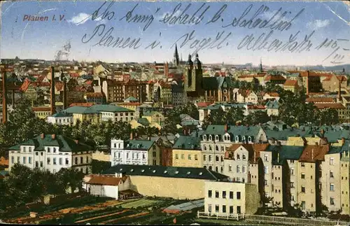 Plauen Vogtland Stadtblick Kat. Plauen