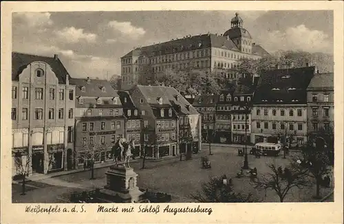 Weissenfels Saale Markt mit Schloss Augustusburg Kat. Weissenfels