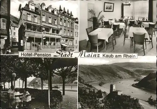 Kaub Hotel Stadt Mainz mit Rheinblick Kat. Kaub